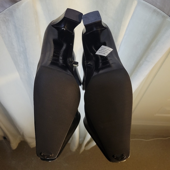 New SERGIO ROSSI Black Square Toe Bootie - Picture 8 of 10